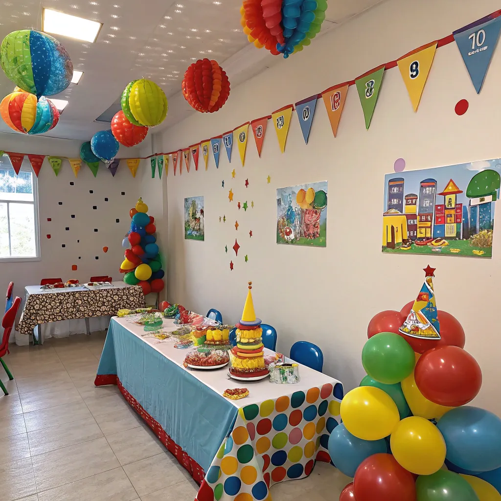 Decorated children's party room